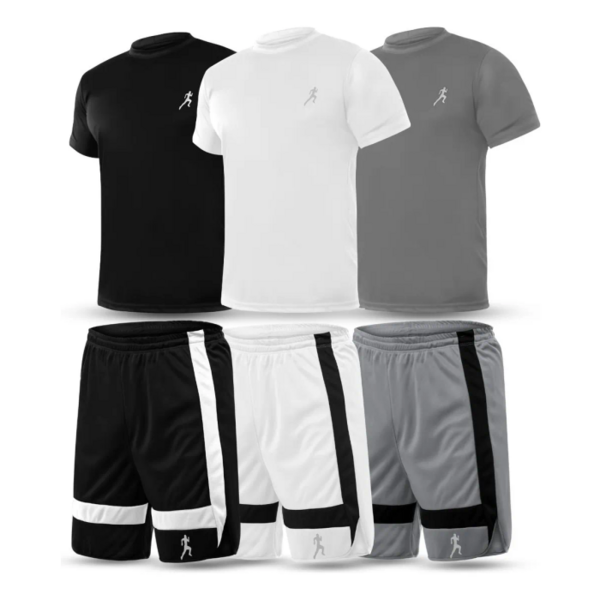 Kit 3 bermudas e 3 camisetas dry fit